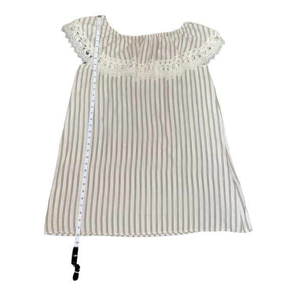 Kori America Off Shoulder Striped Mini Dress | Embroidered Ruffle Detail Size XL - Picture 4 of 10